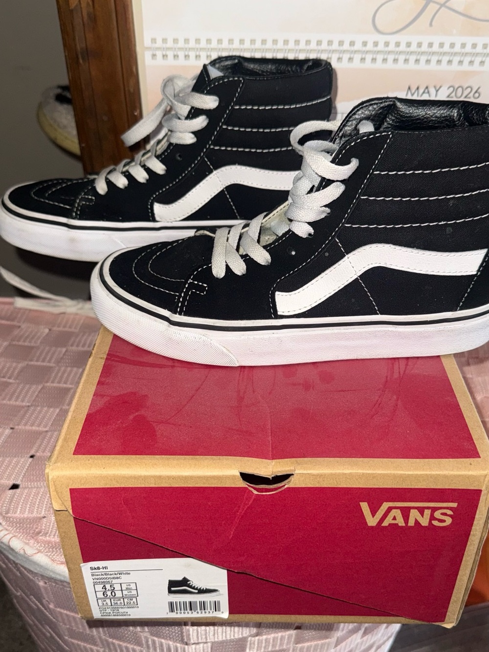 Vans Black & White Sk8-Hi High-Top Sneakers - Picture 2 of 4